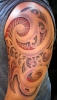 old tattoos_Custom 3D Polynesian Half Sleeve